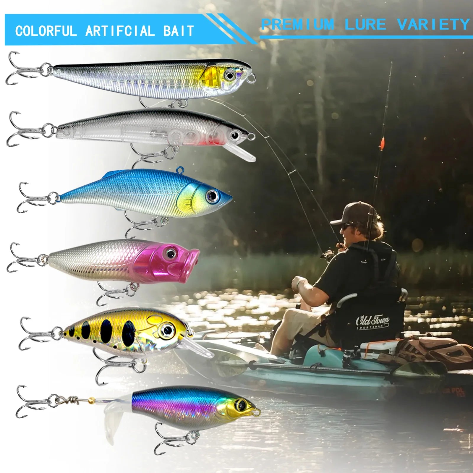 Pro Fishing Lure Kit 83–409 Pieces with Tackle Box