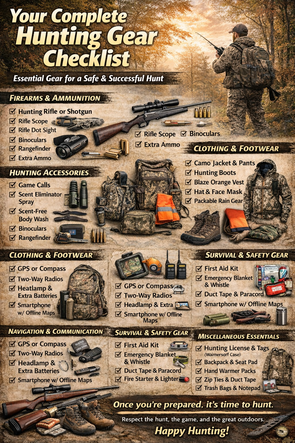 Essential Hunting Gear Checklist for Beginners: Complete 2026 Guide