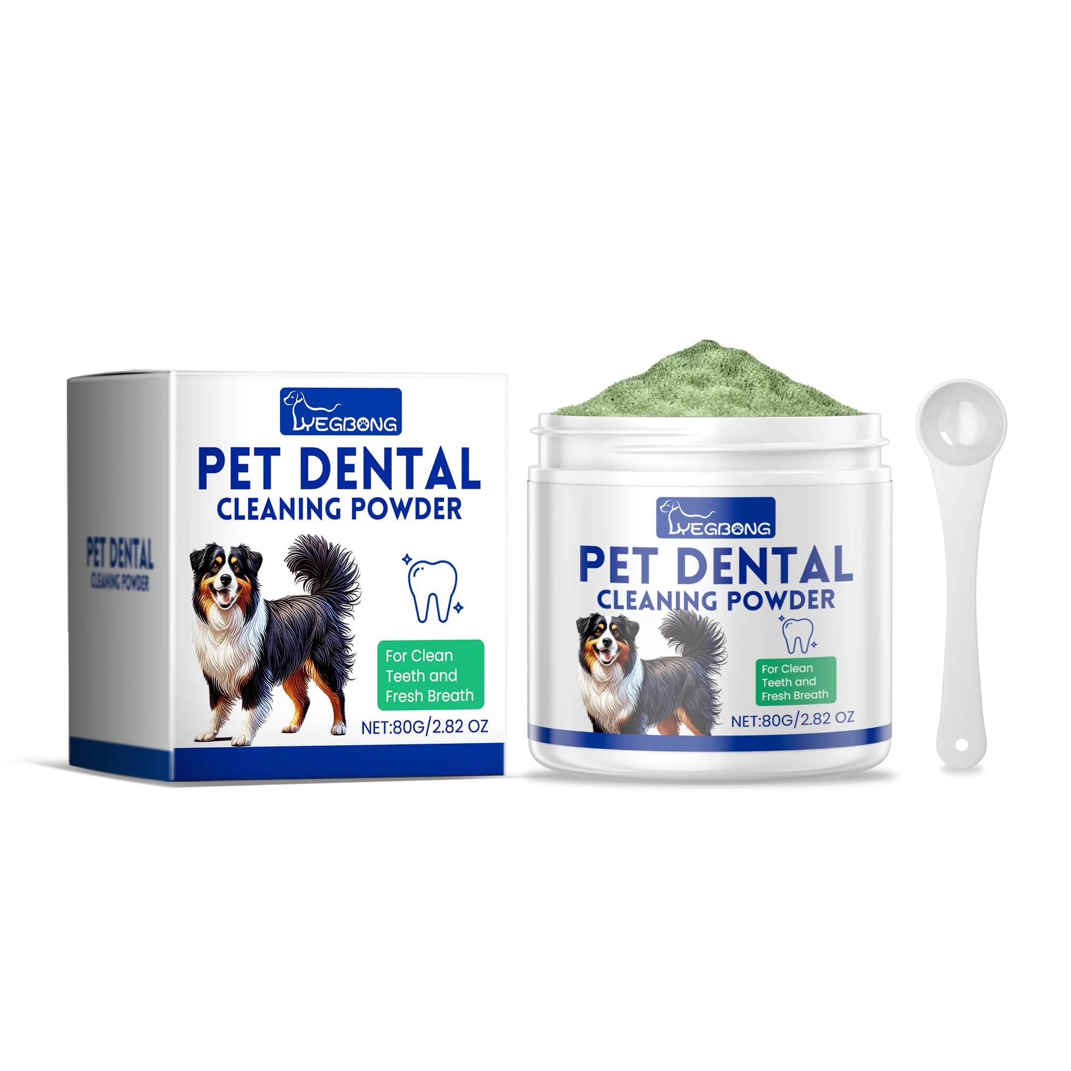 Dog Teeth Cleaning Powder Dental Whiten Fresh Breath Pet Oral Hygiene Care.