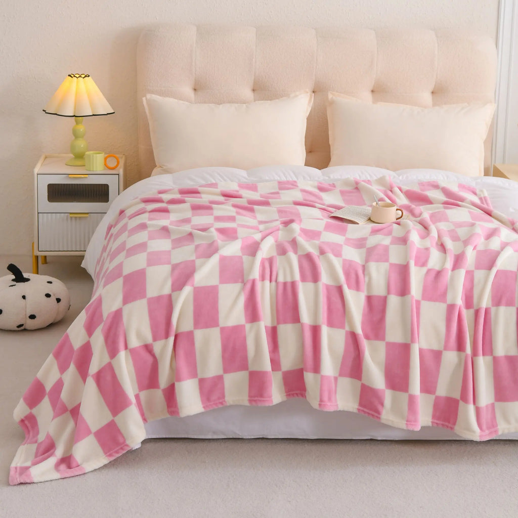 1Pc Fleece Blanket Nap Blanket Air Conditioning Blanket Office Outdoor Camping.
