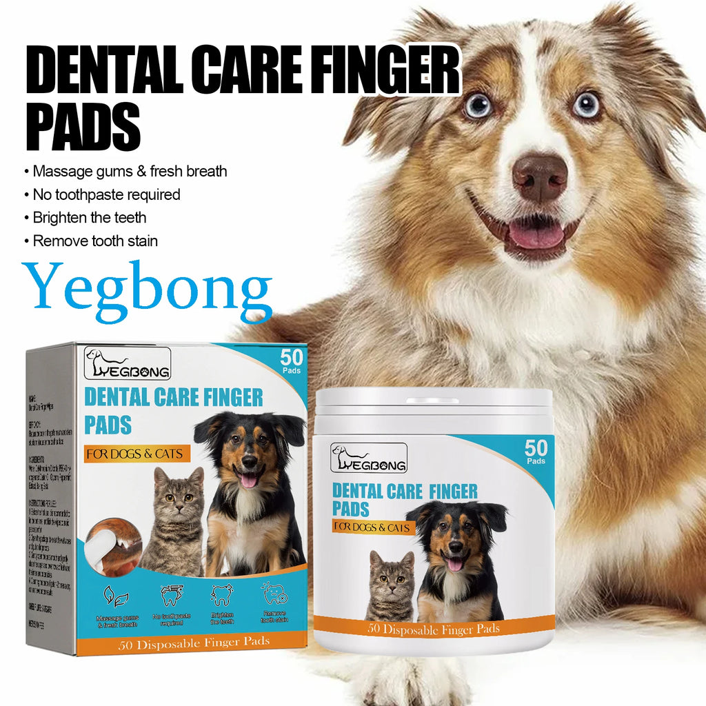 Yegbong Pet Teeth Care Finger Wipe Gentle Remove Teeth Stains Nourishing Gums.