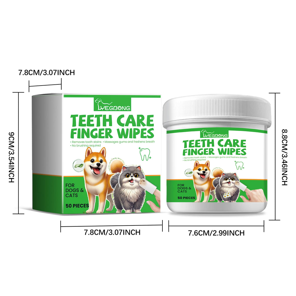 Yegbong Pet Teeth Care Finger Wipe Gentle Remove Teeth Stains Nourishing Gums.
