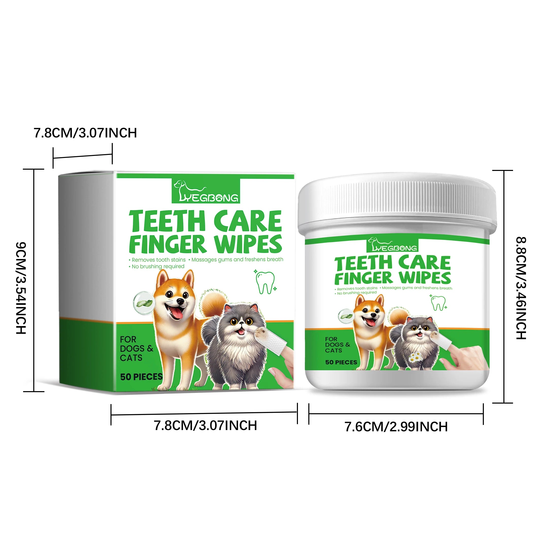 Yegbong Pet Teeth Care Finger Wipe Gentle Remove Teeth Stains Nourishing Gums.