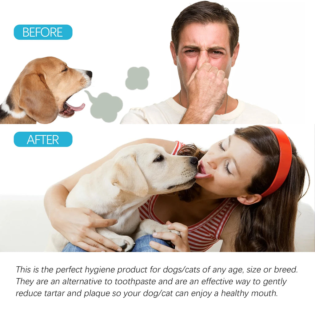 50PCS Pet Tooth Cleaning Finger Wipes Gentle Non-irritating.