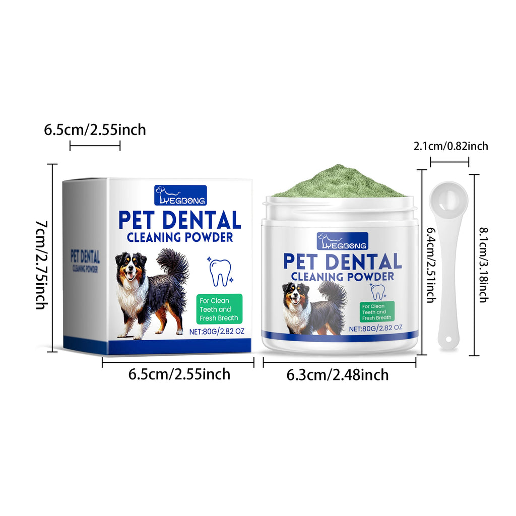 Dog Teeth Cleaning Powder Dental Whiten Fresh Breath Pet Oral Hygiene Care.