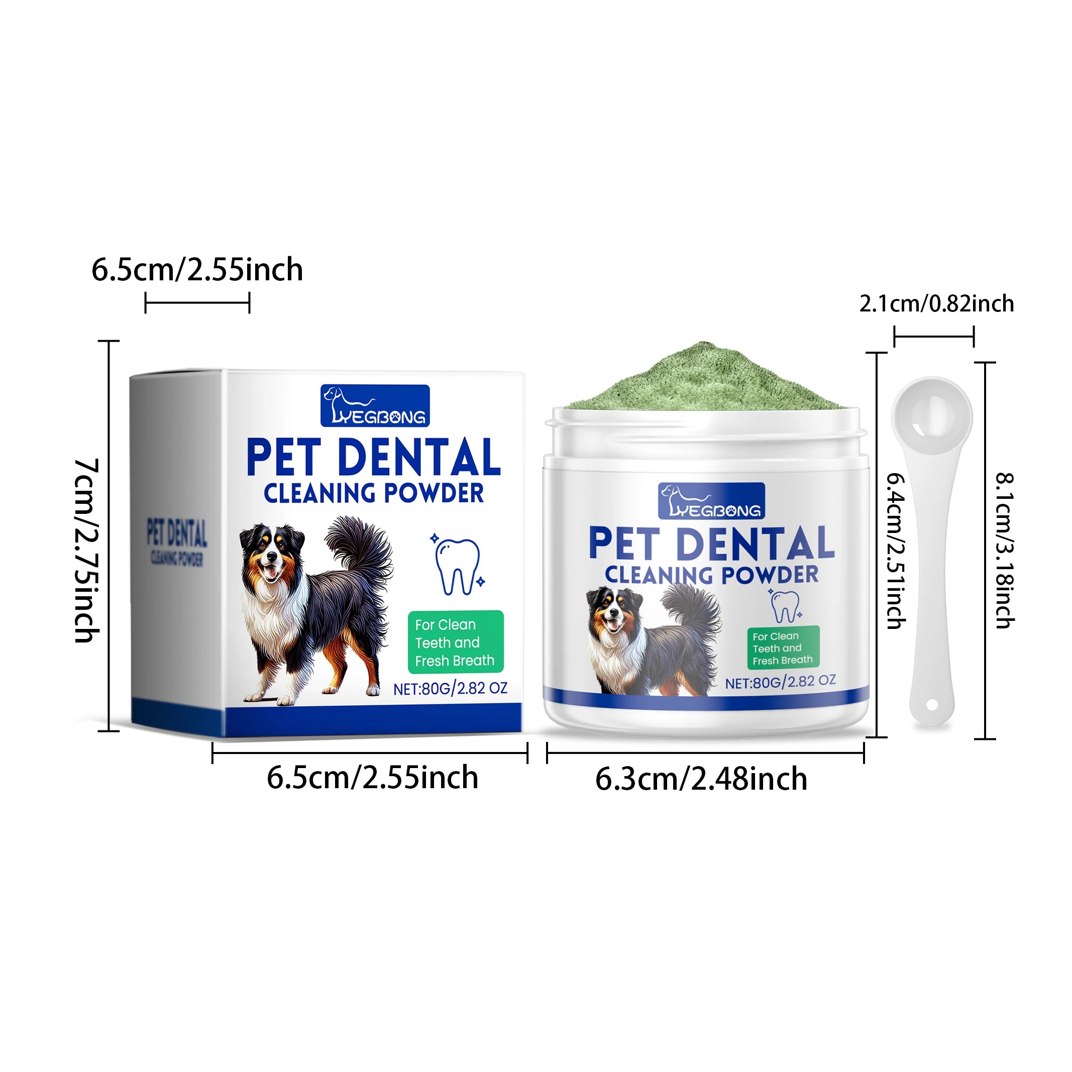 Dog Teeth Cleaning Powder Dental Whiten Fresh Breath Pet Oral Hygiene Care.