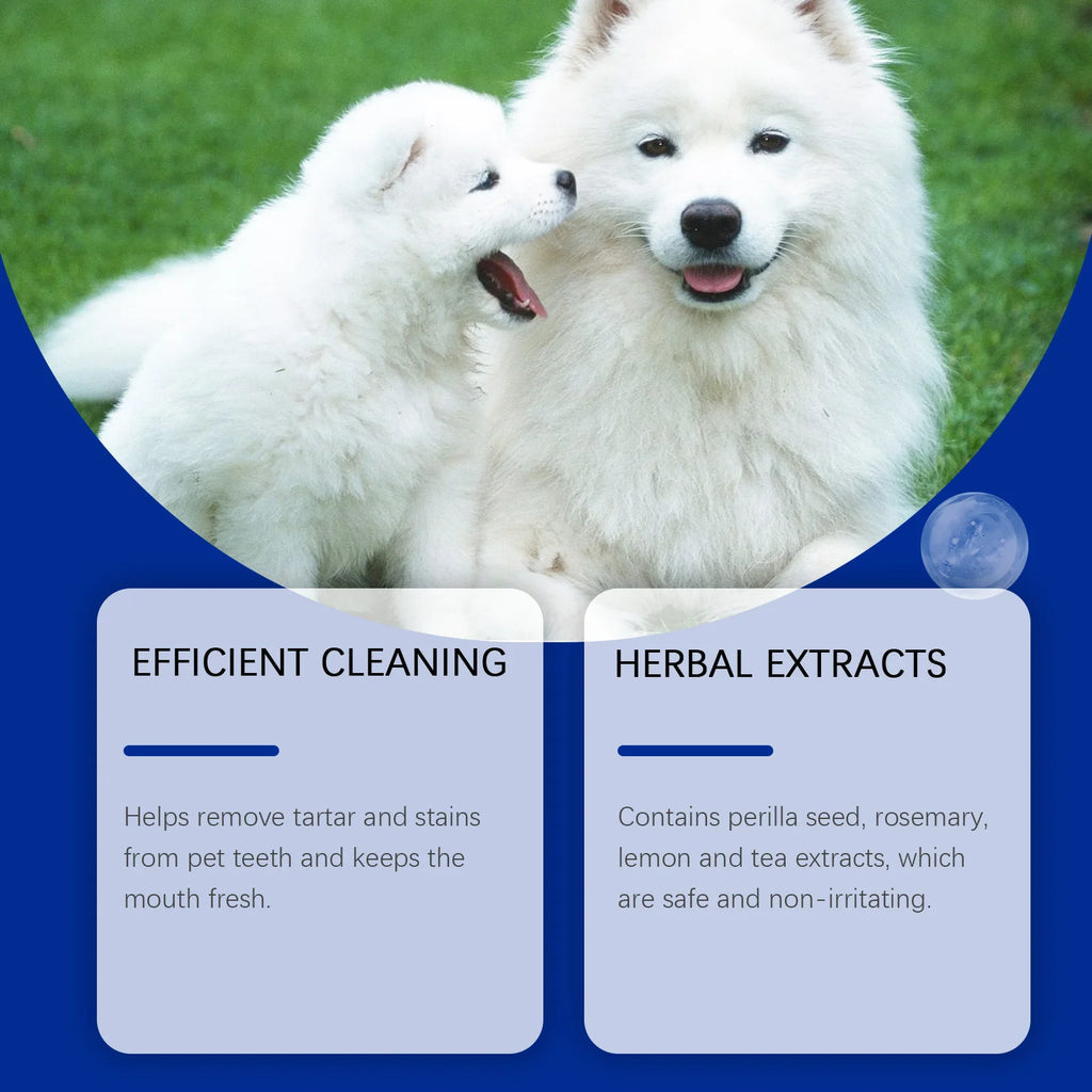 Dog Teeth Cleaning Powder Dental Whiten Fresh Breath Pet Oral Hygiene Care.