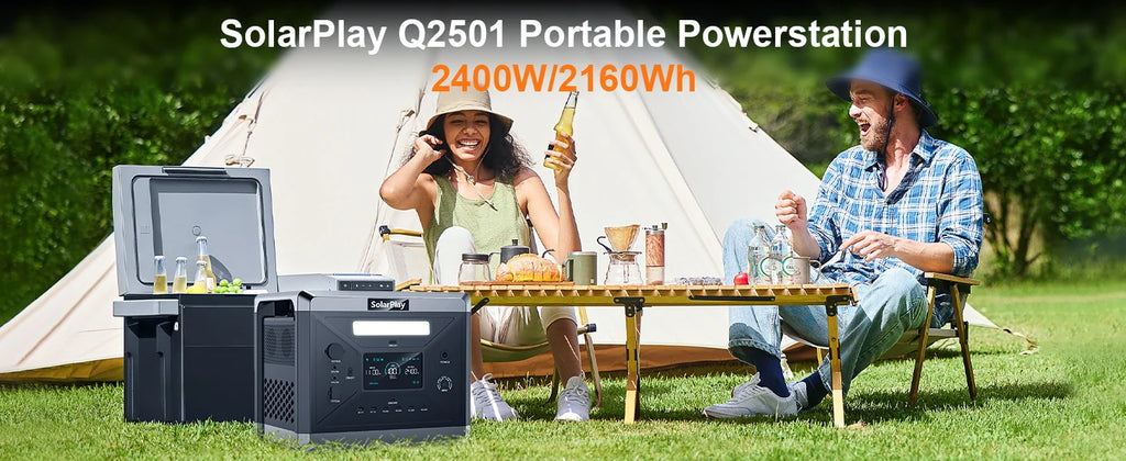 SOLARPLAY Q2501 Portable Power Station 2160WH LiFePO4 Battery.
