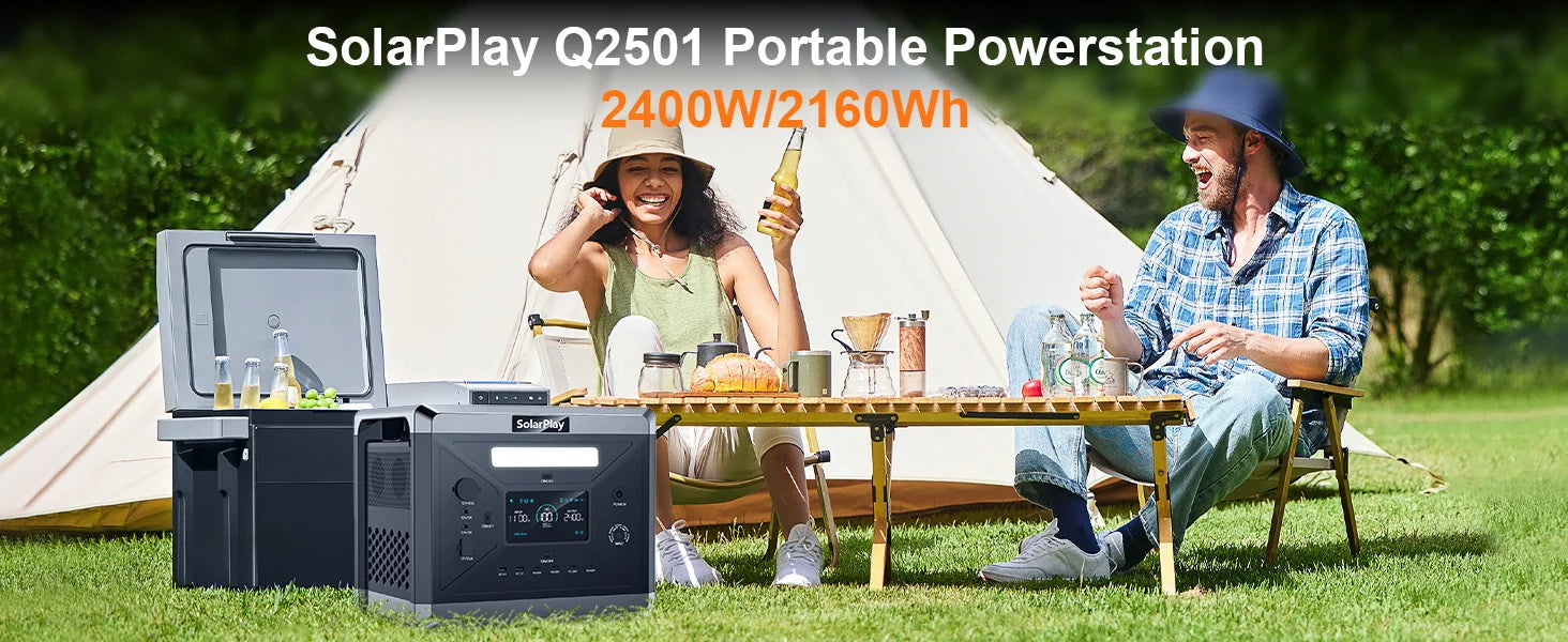 SOLARPLAY Q2501 Portable Power Station 2160WH LiFePO4 Battery.