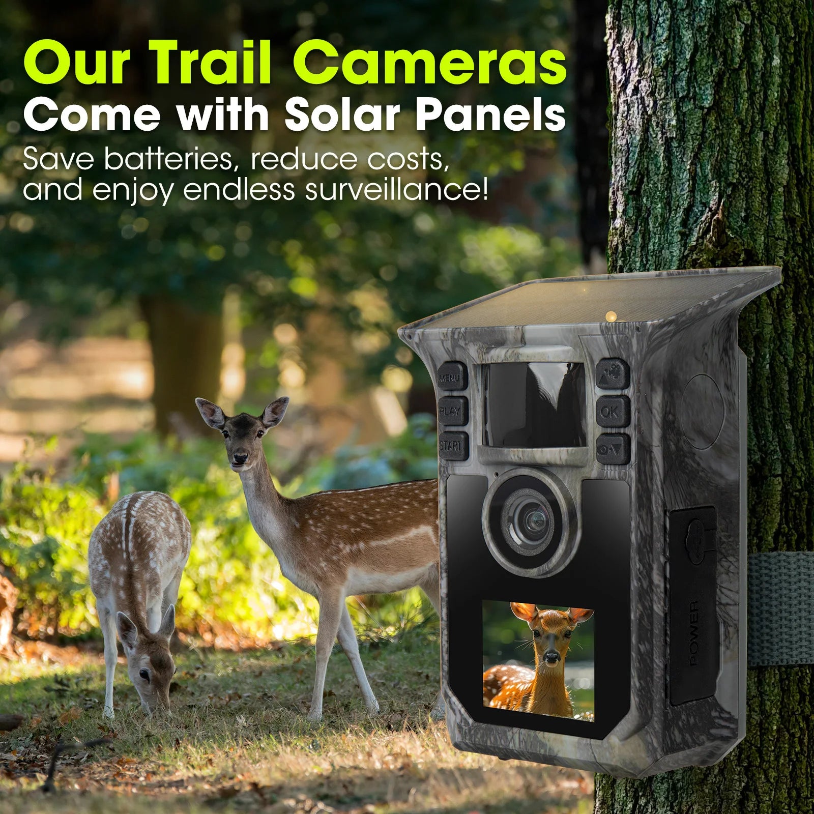 4K Solar Trail Camera, 64MP Trail Camera with Night Vision.