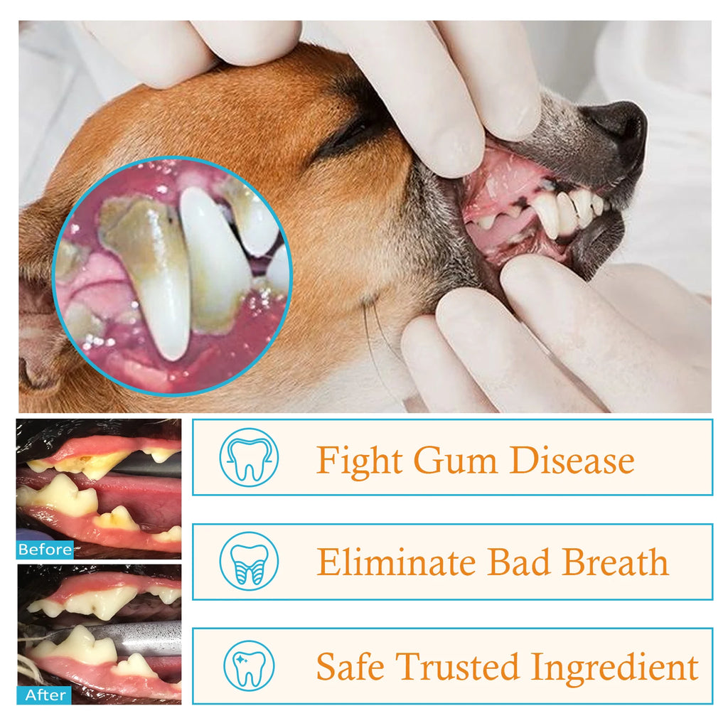 50PCS Pet Tooth Cleaning Finger Wipes Gentle Non-irritating.