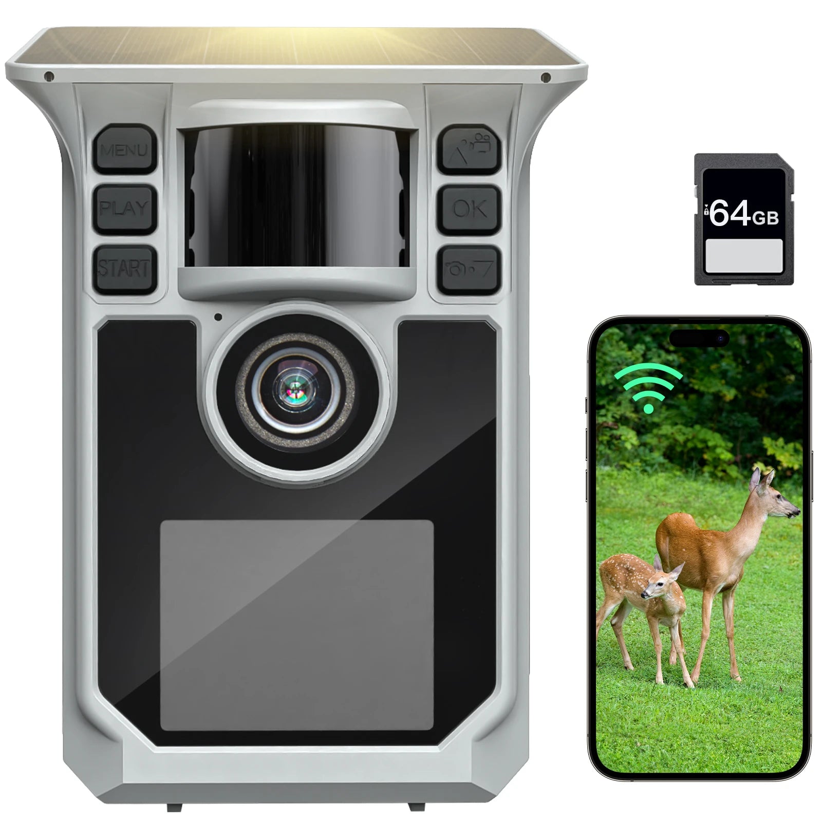 8000mAh Rechargeable E8P Trail Camera with WiFi/Bluetooth, 100ft Night Vision, Motion-Activated Game Camera
