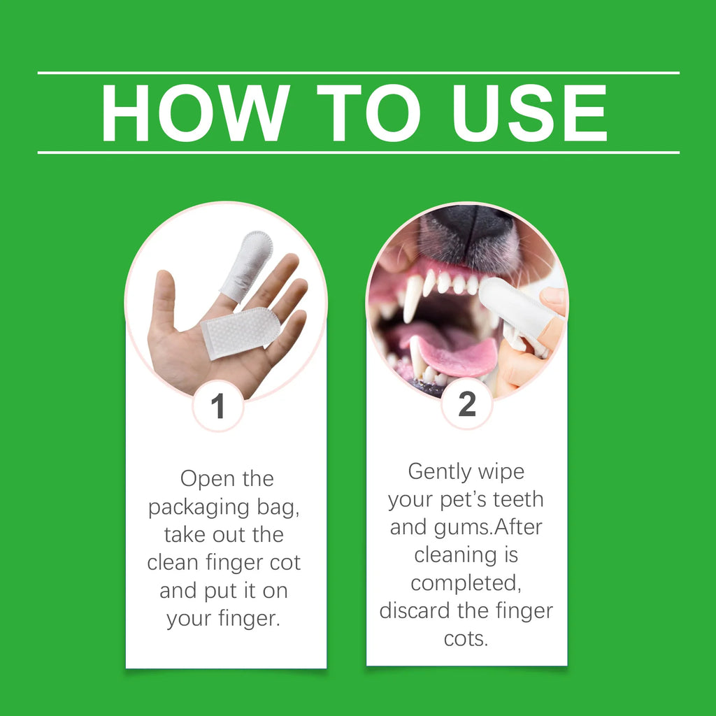 Yegbong Pet Teeth Care Finger Wipe Gentle Remove Teeth Stains Nourishing Gums.