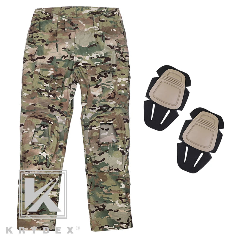 KRYDEX Tactical Combat Pants With Knee Pads For Hunting Outdoor Hiking Men Uniform Trousers Clothes