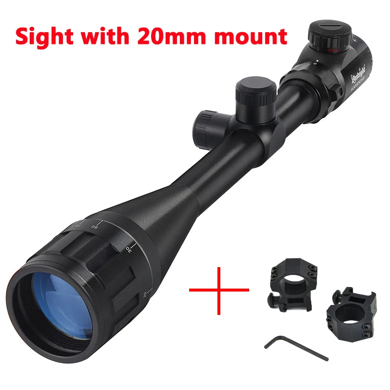 6-24x50 AO Rifle Scope Hunting Long-Range Scope Illuminated Red/Green.
