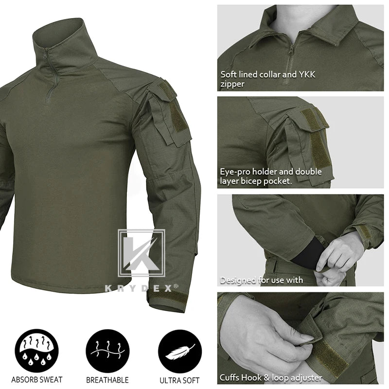 KRYDEX Camouflage Shirt & Pants Kit Outdoor Uniform