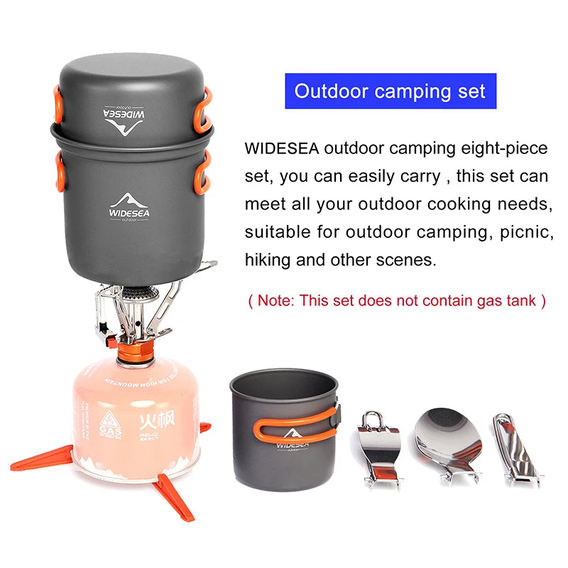 Widesea Camping Cookware Set - Complete Outdoor Cooking Kit with Burner