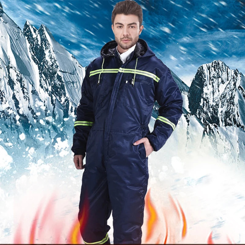 Winter Work Clothing Cotton Padded Jumpsuit Fishing Suit Antifouling.
