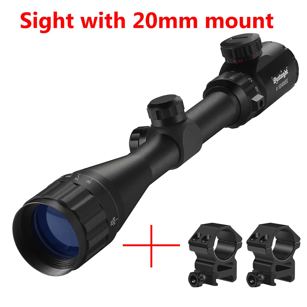4-16X40 AOEG Rifle Scopes Red and Green Illuminated Hunting Scopes.
