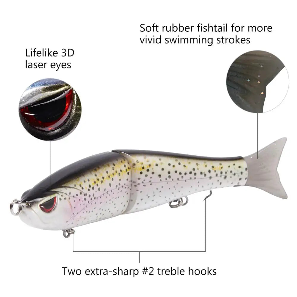 Bassdash Swimbaits Pike Trout Glide Baits Minnow Hard Bass.