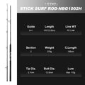 NOEBY  2.6m 2.75m 3.05m Stickbait Surf Spinning Rod 2 Section.