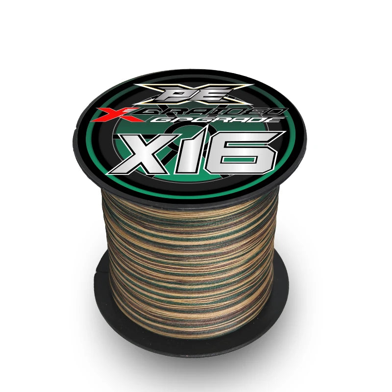 YGKX X16 Braided PE Fishing Line – 300/500M | Japan Multifilament Mainline for Catfish & Carp