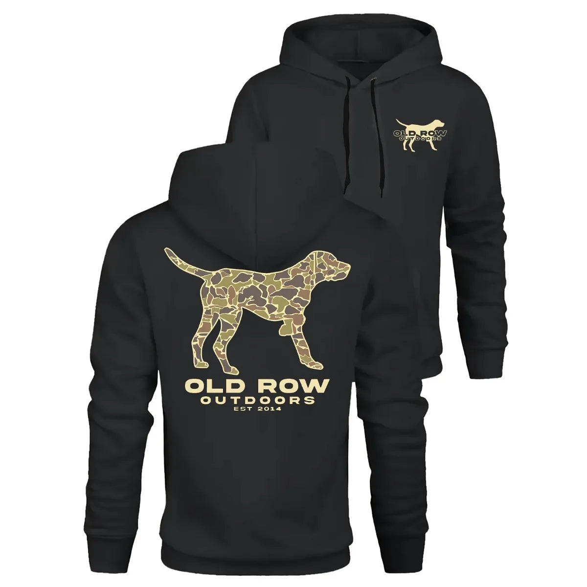 Men's Casual Retro Camouflage Hooded Sweatshirt with Printed Sports.