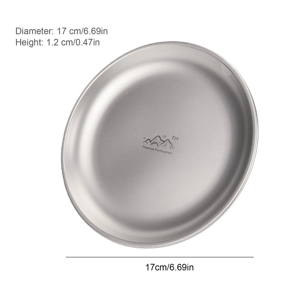 Titanium Purification Plate Backcountry Dinnerware Anti-Fall Outdoor Fruit Salad Plate.