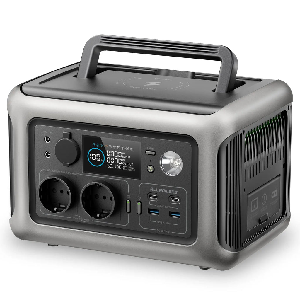 ALLPOWERS R600 Portable Powerstation 299wh LiFePO4 Battery with 600W AC Outlets for Outdoor