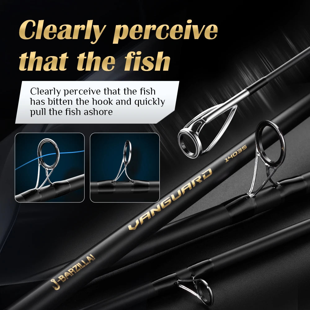 Carbon Surf Spinning Fishing Rod, Ultra-Light High-Sensitivity Graphite Pole Saltwater/Onshore Surf Fishing