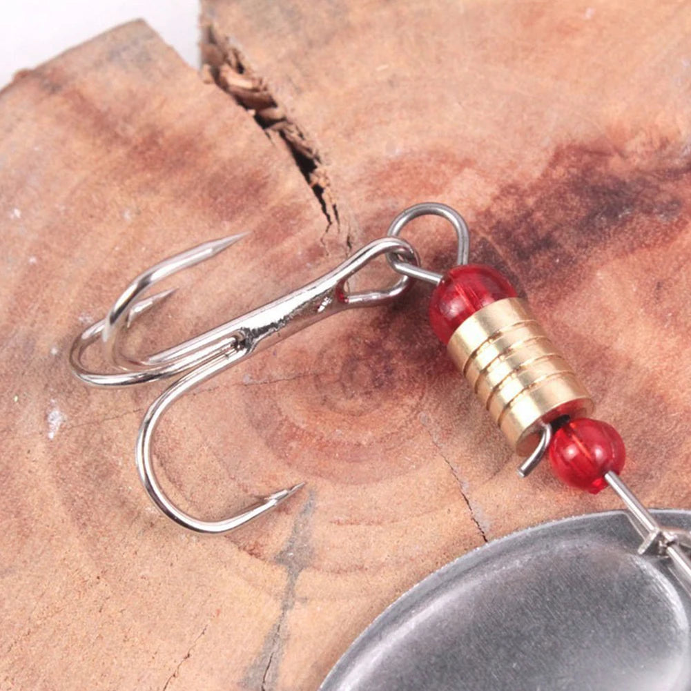 30pcs Metal Spoon Spinner Fishing Lure with Treble Hook Fishing Wobblers Freshwater and Saltwater