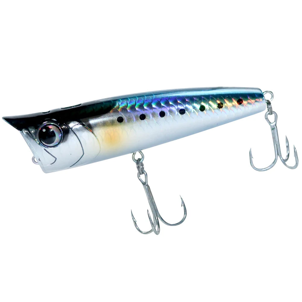 Popper Fishing Lure with Hook Floating Fishing Lure 3D Eyes Artificial.