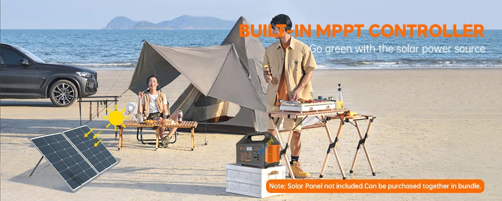 GaiaRay Portable Power Station 300W 500W 256Wh LiFePO4 Battery Outdoor.