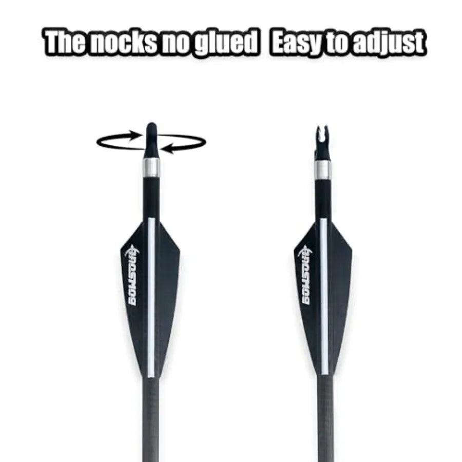 30inch Hunting Carbon Archery Arrows with 2.75 High Hardness Vanes.