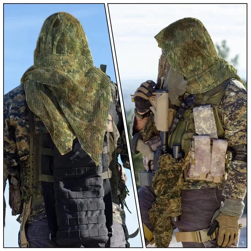 Camouflage Netting Tactical Mesh Net Camo Scarf Sports Hunting Shooting Wild.