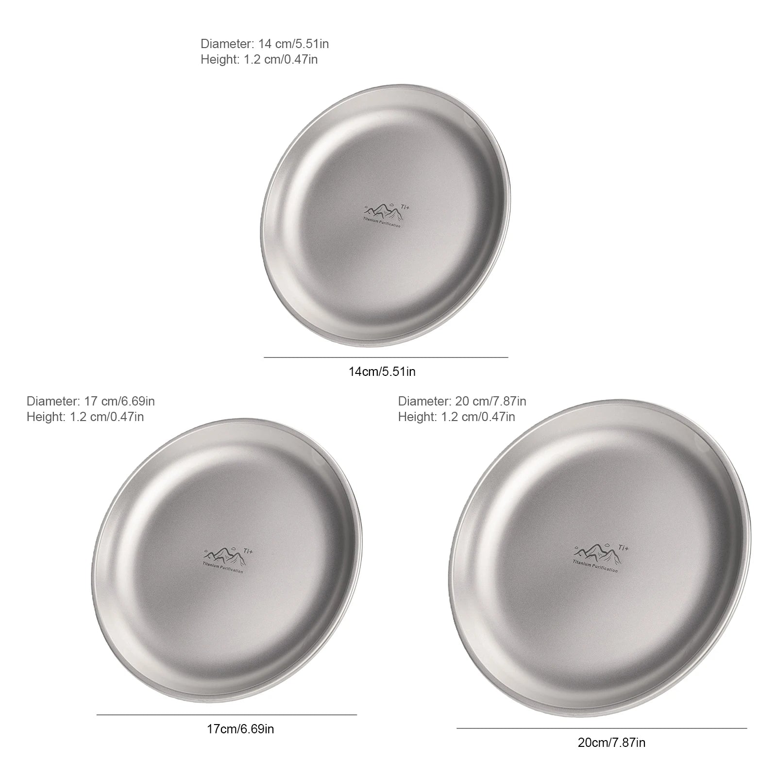 Titanium Purification Plate Backcountry Dinnerware Anti-Fall Outdoor Fruit Salad Plate.