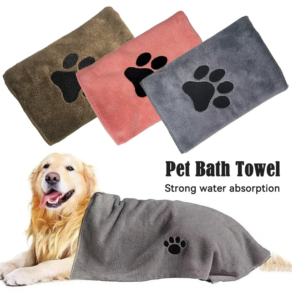 Super Absorbent Pet Bath Towel Quick-drying Cat Towels Convenient Soft.