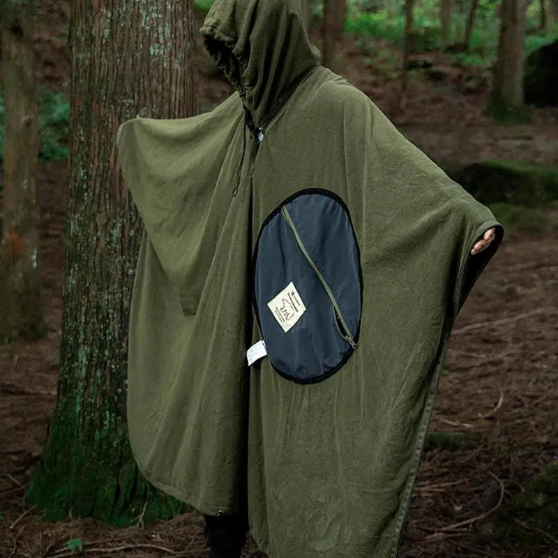 Wearable Sleeping Bag for camping Poncho sleeping bag rocker fleece Warmth Hooded Poncho.