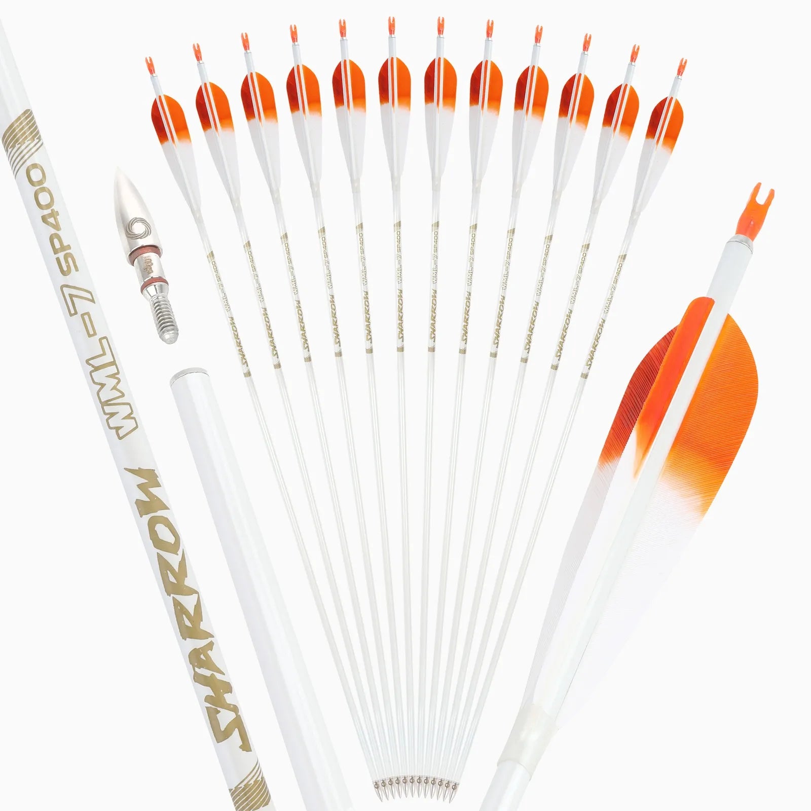 6pcs 32inch Archery Pure Carbon Arrow Spine 500 Shaft +/- 0.003.