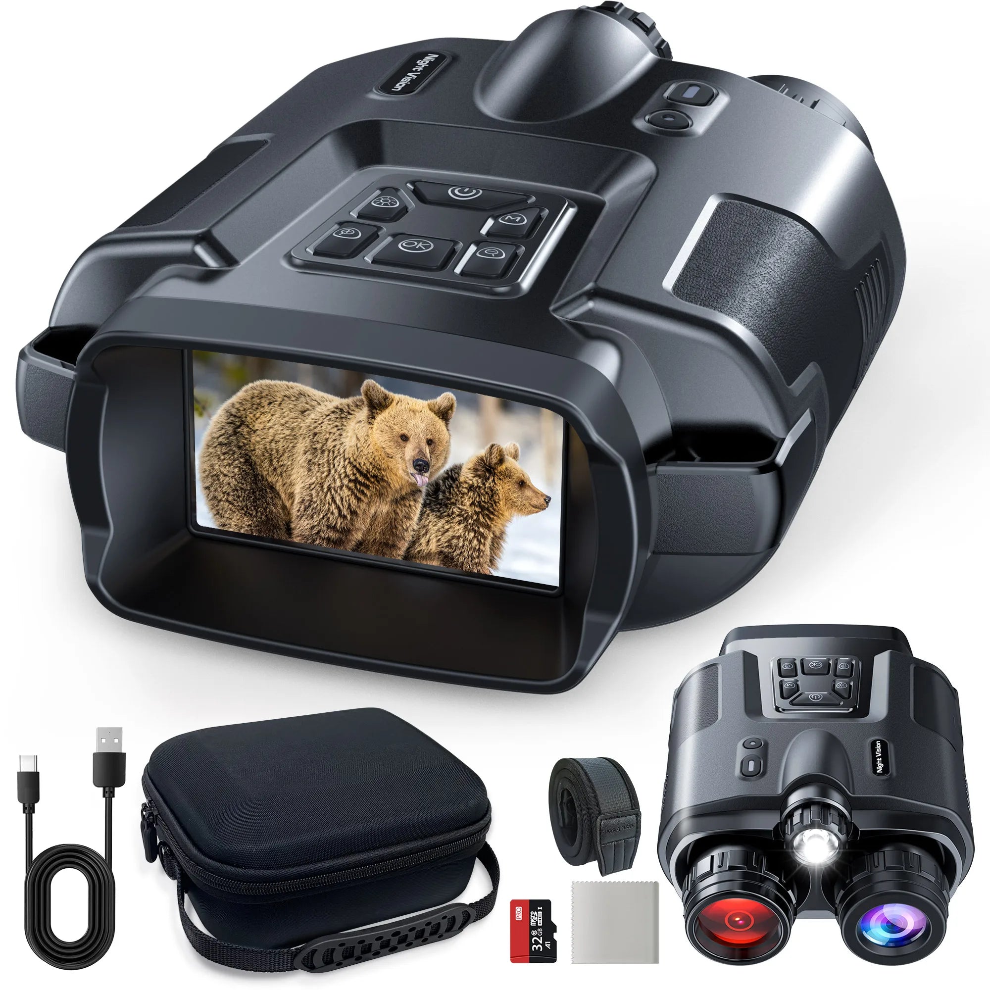 Long Range Helmet Mounted Tactical Digital Infrared Night Vision Binoculars NV8000
