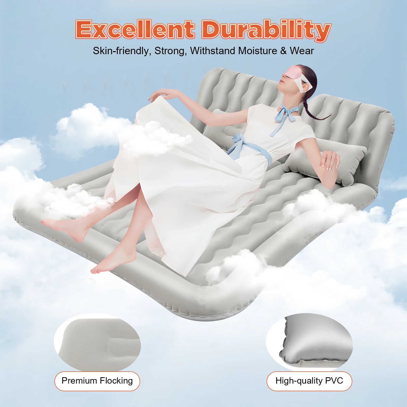 SUV Air Mattress w/ Air Pump, Inflatable Car Mattress for Trunk.