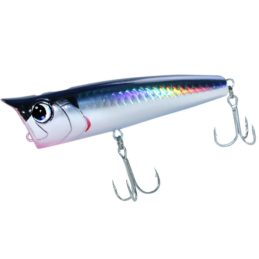 Popper Fishing Lure with Hook Floating Fishing Lure 3D Eyes Artificial.