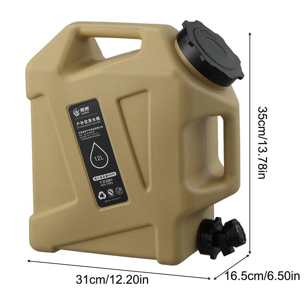 10/11/12L Drinking Water Container with Spigot Leakproof Camping Water.