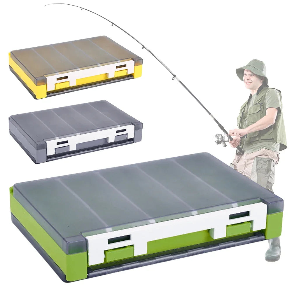 Double Sided Fishing Lure Jig Head Box Organizer with Adjustable Dividers Fishing.