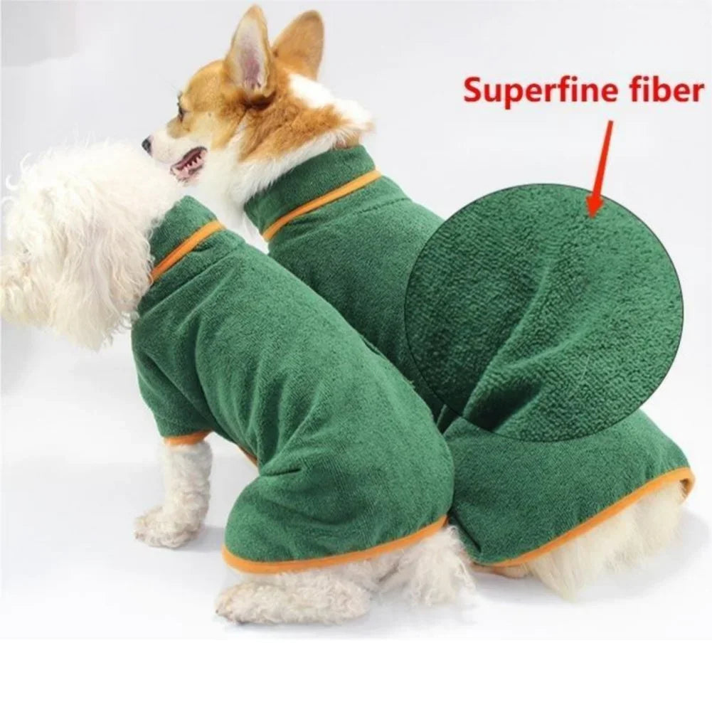 Dog Bathrobe Bath Towel Robe Absorbent Soft Towel for Large Medium Small Dog.