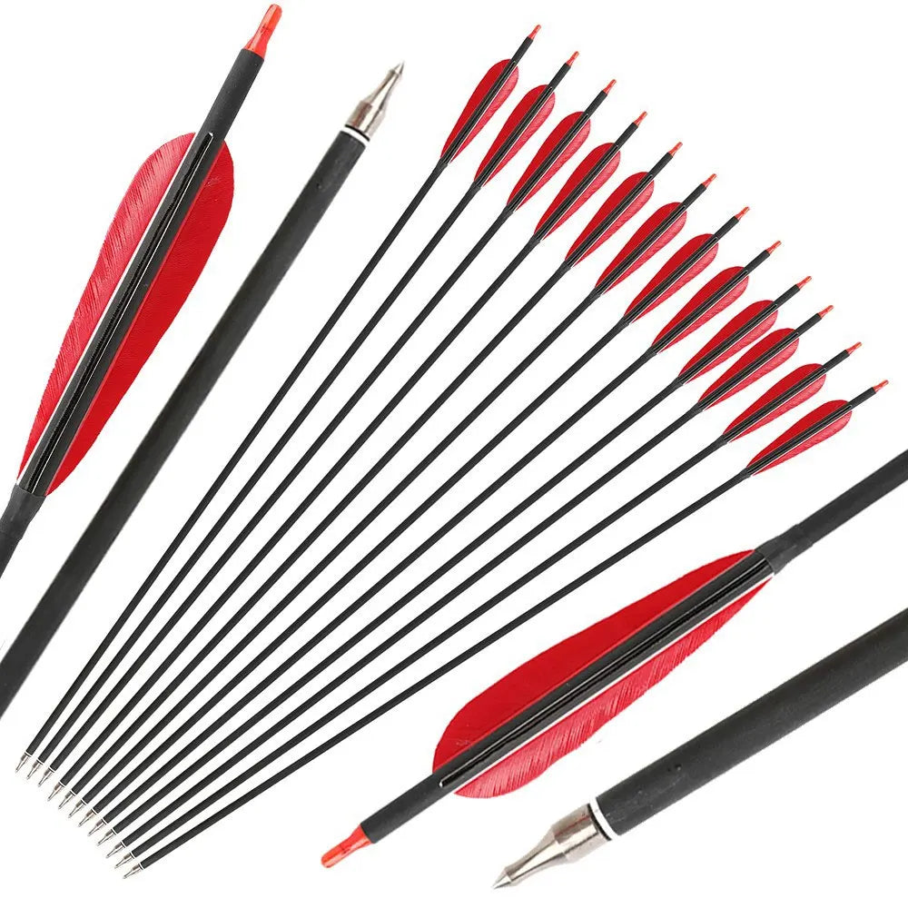 6pcs 32inch Archery Pure Carbon Arrow Spine 500 Shaft +/- 0.003.