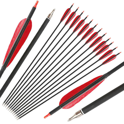 6pcs 32inch Archery Pure Carbon Arrow Spine 500 Shaft +/- 0.003.