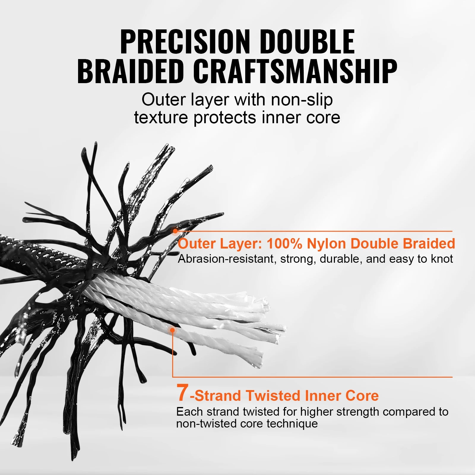 SucceBuy 3/16 in 250/1000ft Nylon Cord 32-Strand Design Multi-Purpose Rope for Outdoor Adventures.