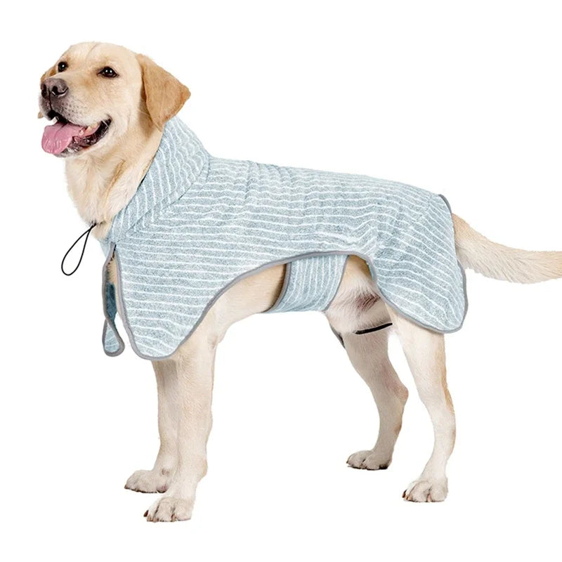 Pet Bathrobe Coat Fast Water Absorbent Towel for Large Medium Small Dogs.