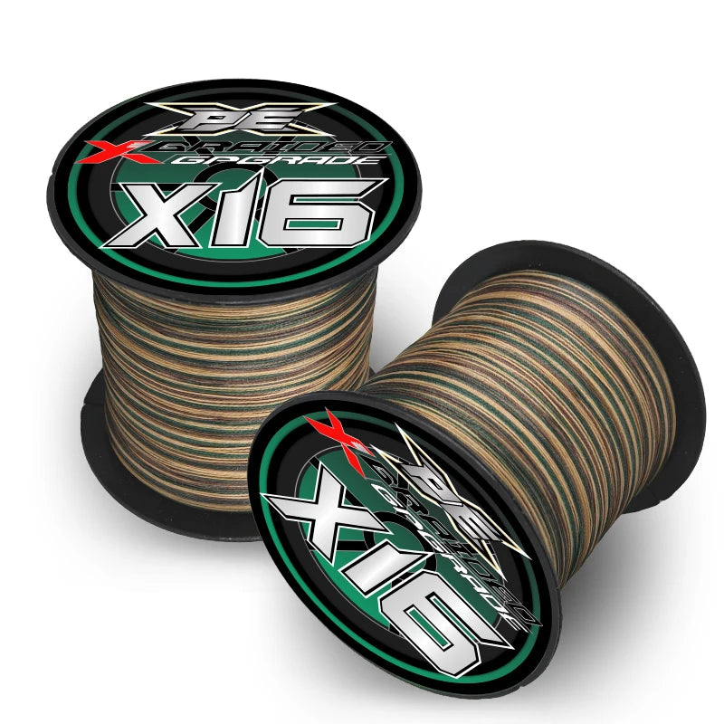 YGKX X16 Braided PE Fishing Line – 300/500M | Japan Multifilament Mainline for Catfish & Carp